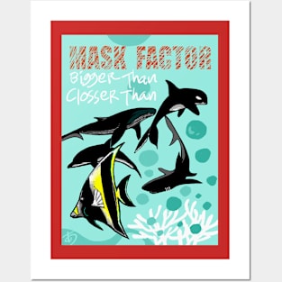 MASK FACTOR (2) ON BLUE Posters and Art